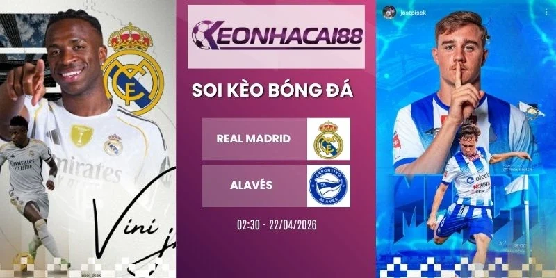 kèo bóng đá Real Madrid vs Alavés - La Liga, 22/04/2026